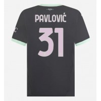 Camisa de Futebol AC Milan Strahinja Pavlovic #31 Equipamento Alternativo 2024-25 Manga Curta